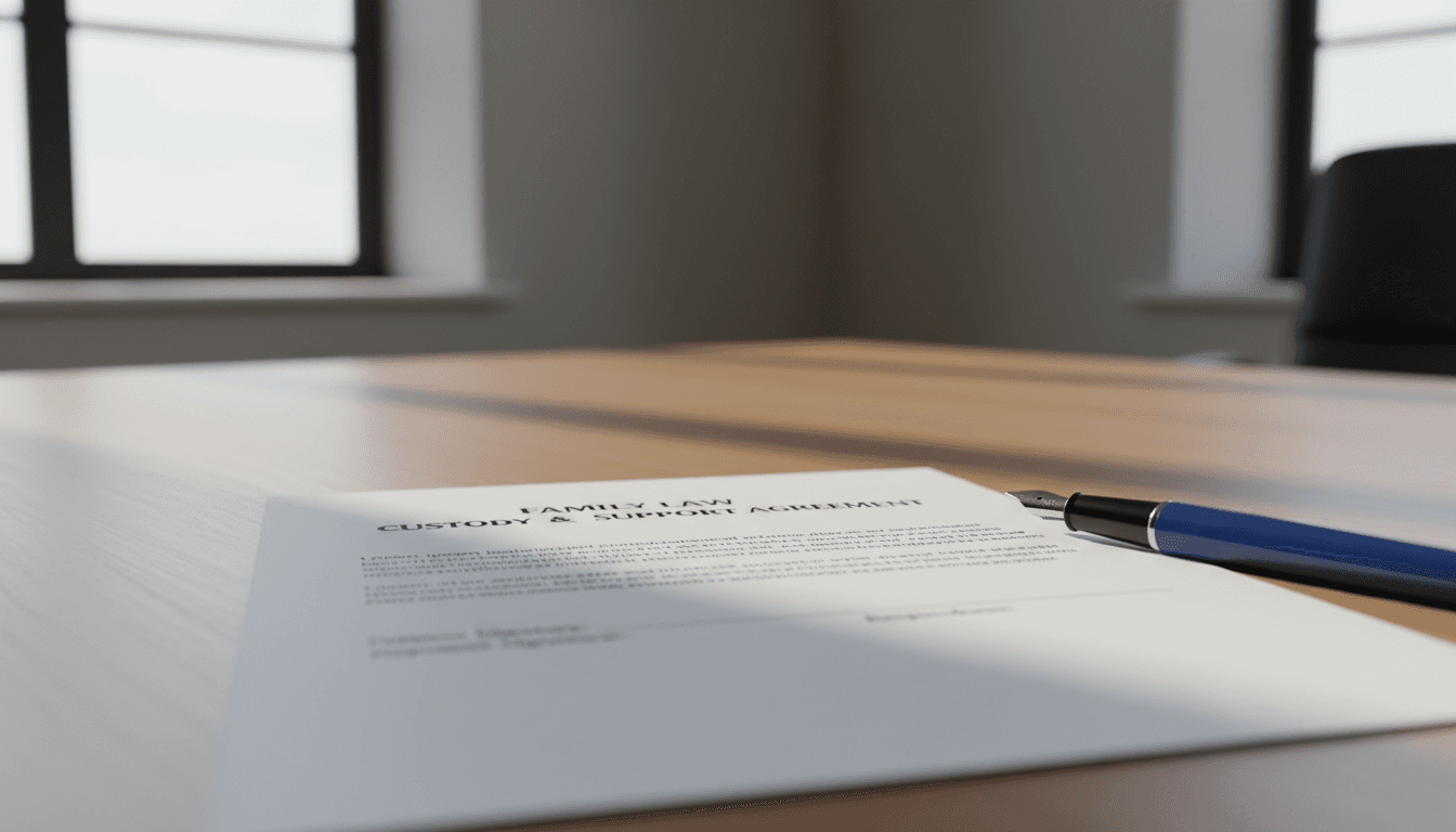 Legally binding family law agreement document