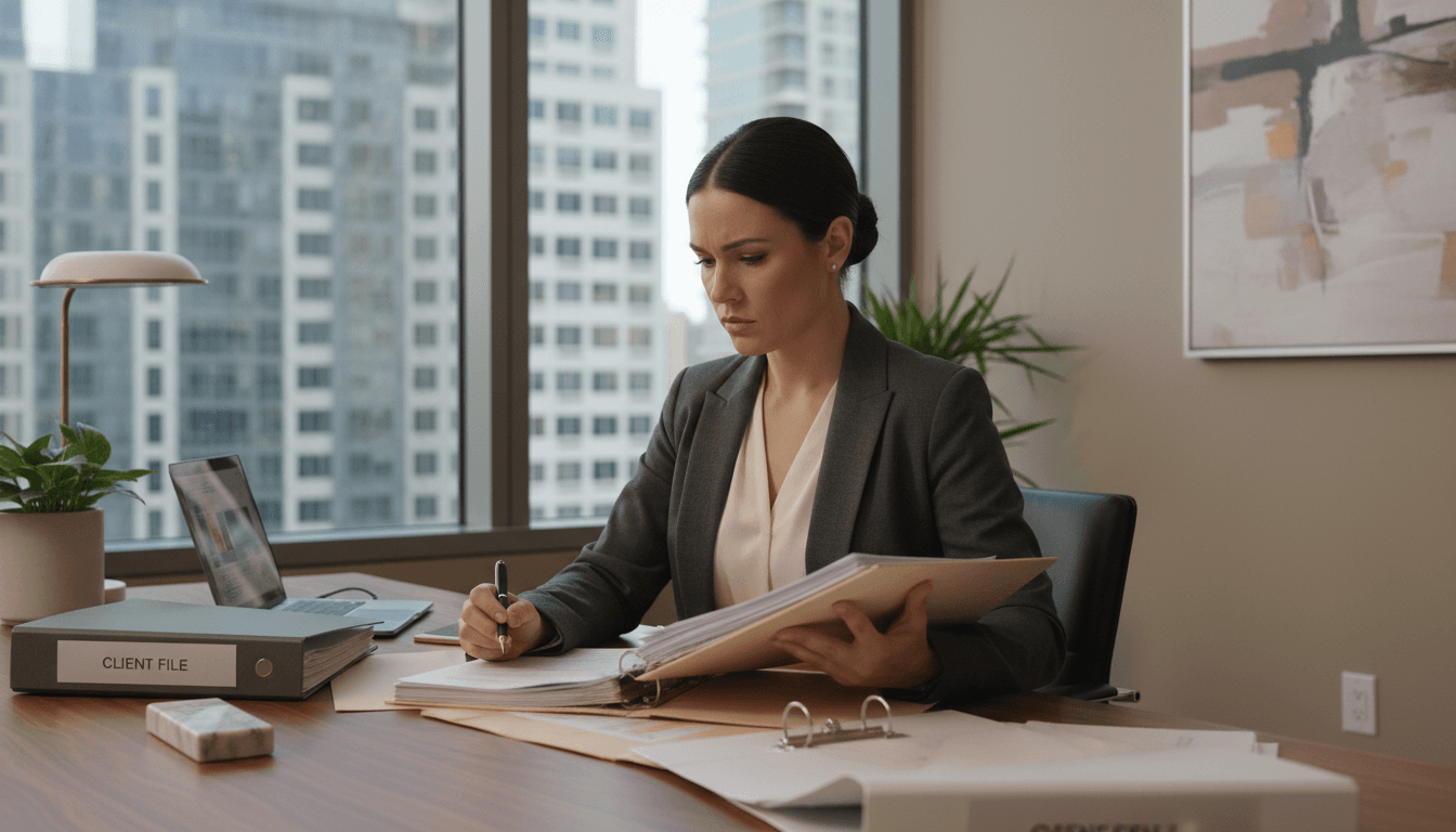 Family law lawyer reviewing family law agreement documents