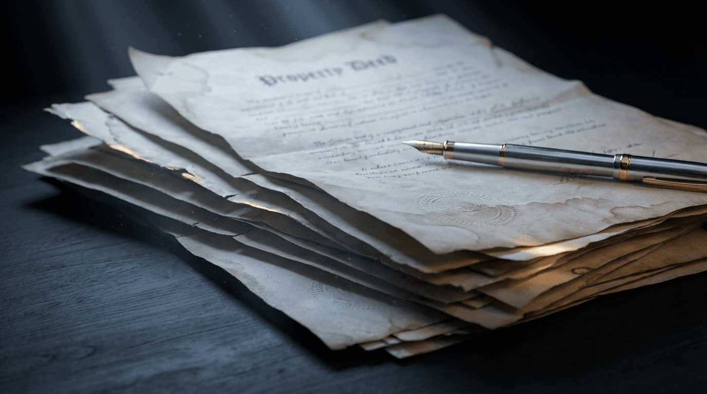 Signed family law agreement on a desk with pen