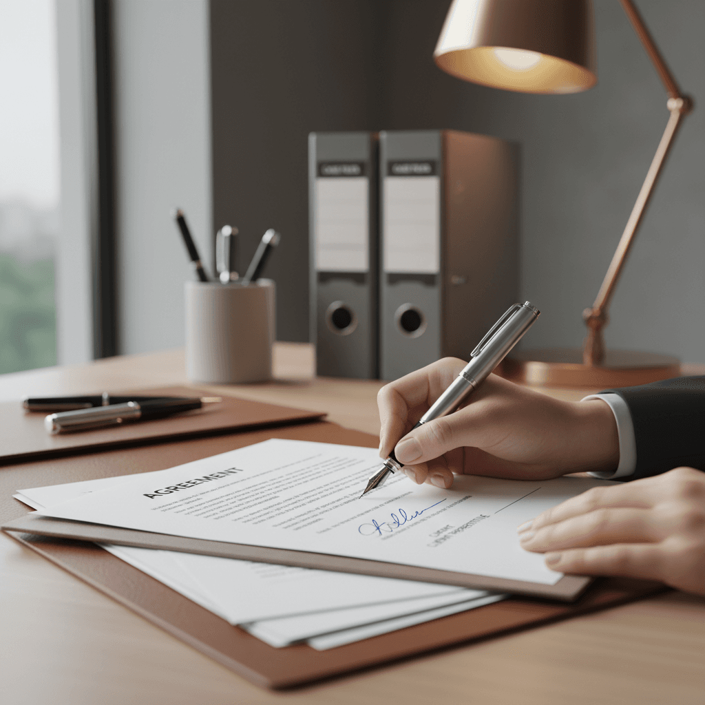 Detail of signing a BC Family Law Act agreement document