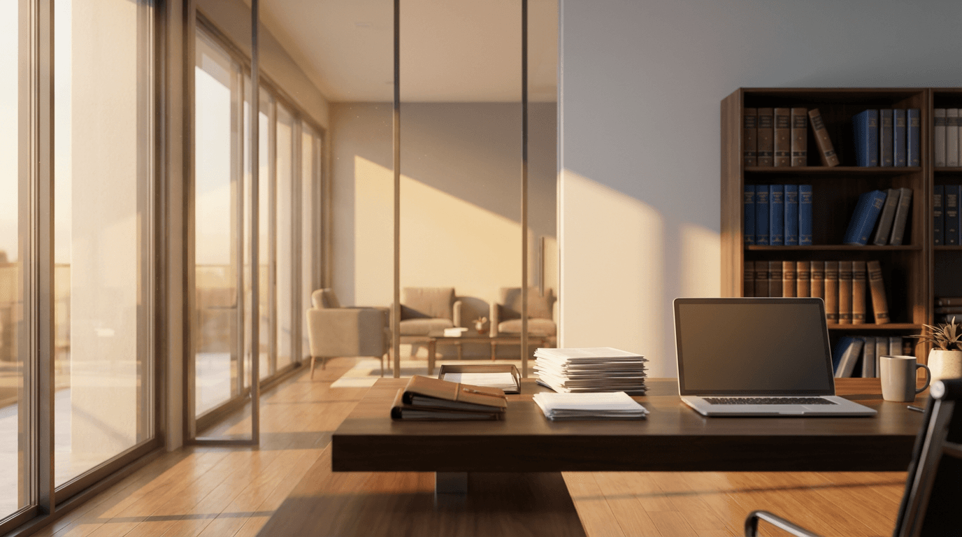 Experienced family law lawyer workspace